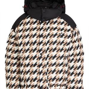 Perfect Moment Camel, Black, and Brown Houndstooth Puffer Jacket